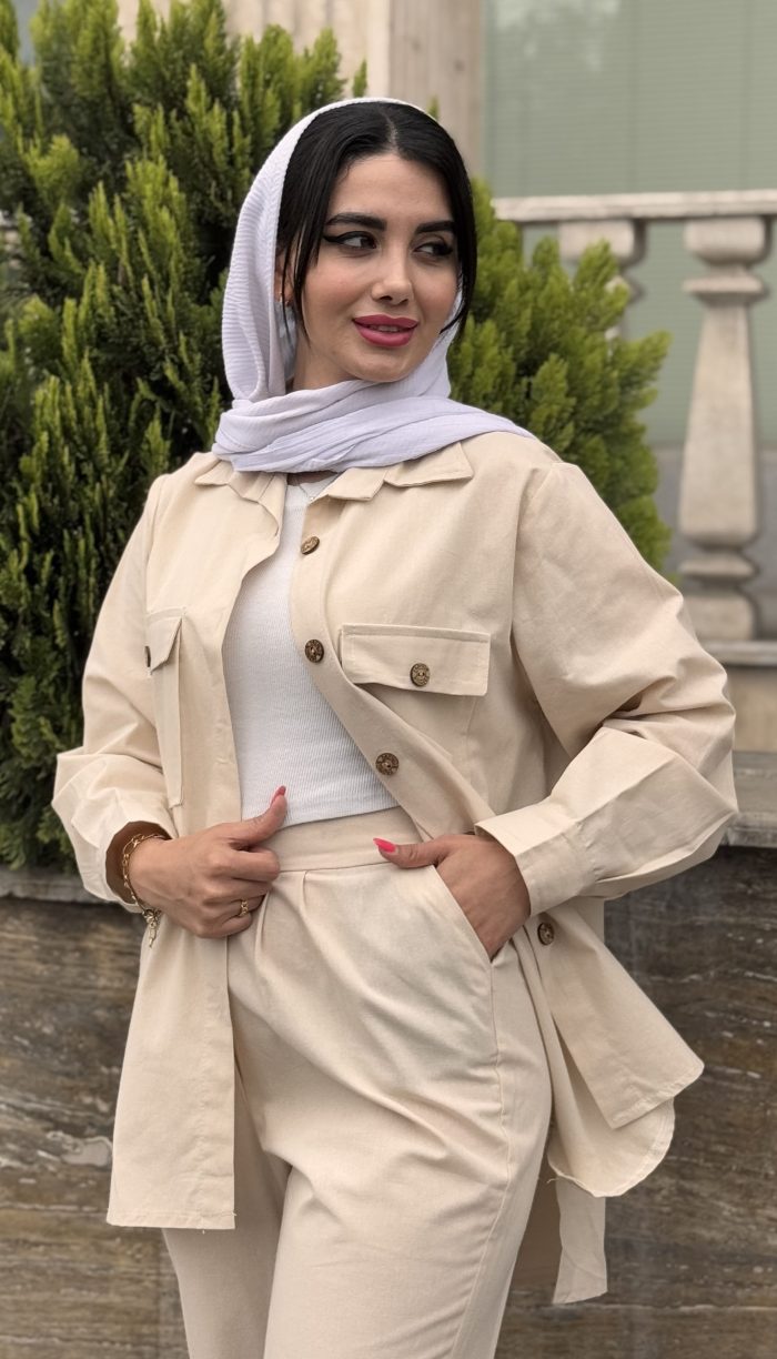 ست لینن دو جیب مدل آناهیتا کد 1492 - Image 10