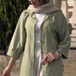 مانتو شانتون آستین پفی جلو دکمه کد 1482
