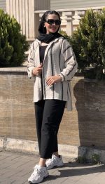 مانتو پارچه قلاب دوزی مدل النا کد 1498