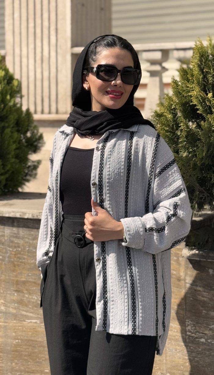 مانتو پارچه قلاب دوزی مدل النا کد 1498 - Image 5