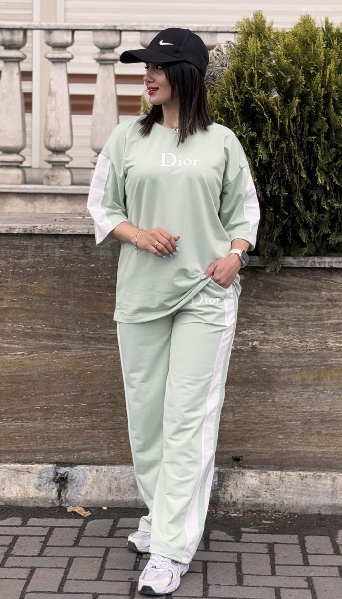 ست تیشرت باکسی و شلوار پاستیلی Dior کد 1501 - Image 5