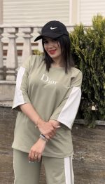 ست تیشرت باکسی و شلوار پاستیلی Dior کد 1501 - Image 11