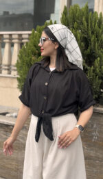شومیز گره ای بیسکوییتی کد 1516 - Image 7