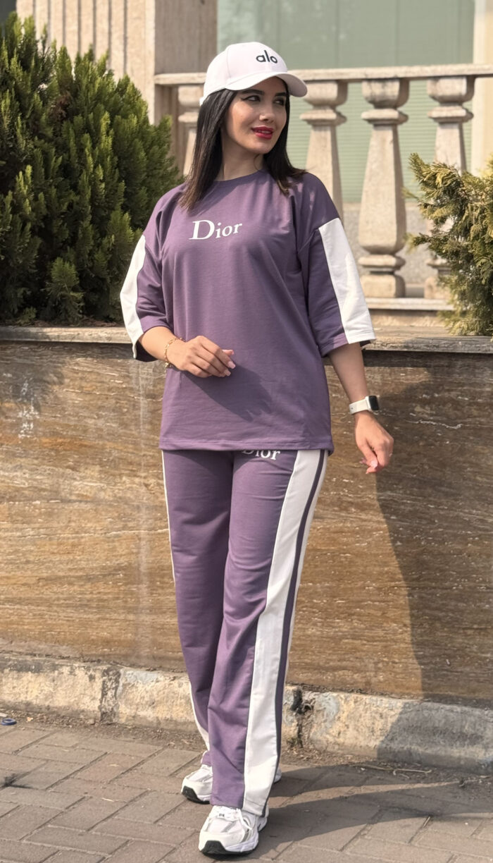 ست تیشرت باکسی و شلوار پاستیلی Dior کد 1501 - Image 6