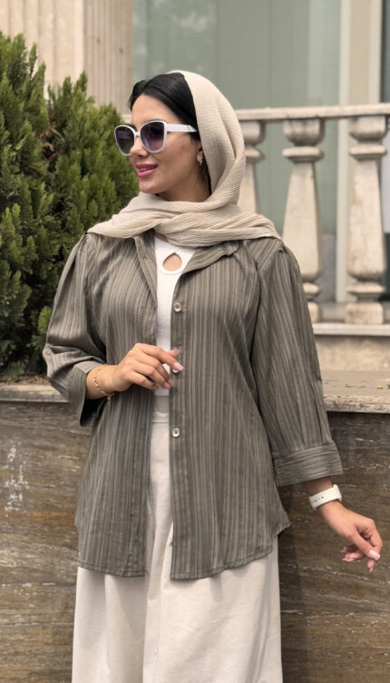 مانتو کراش آستین پفی کد 1530