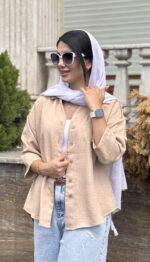 شومیز تک جیب باکسی شانتون کد 1555 - Image 8
