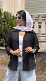 شومیز تک جیب باکسی شانتون کد 1555 - Image 9