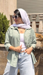 شومیز تک جیب باکسی شانتون کد 1555