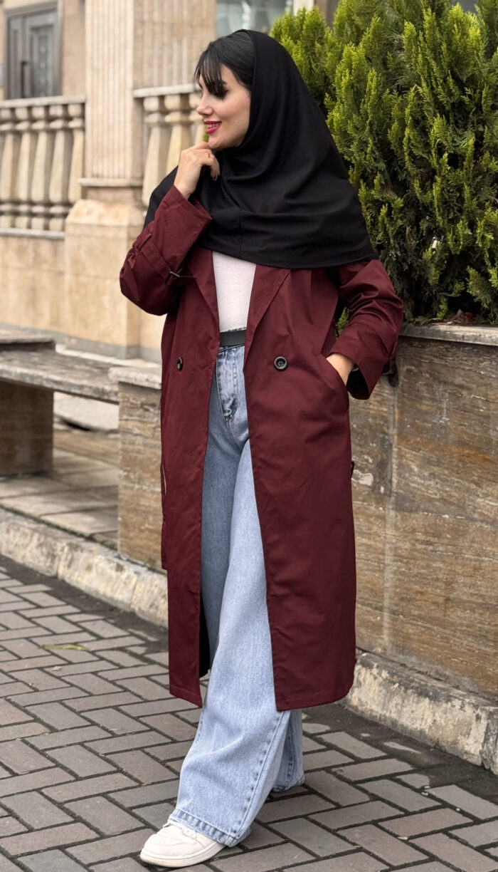 ترنچ کت بلند Zara رنگ بندی کد 1632 - Image 6