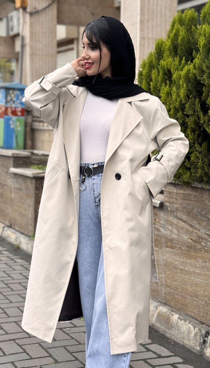 ترنچ کت بلند Zara رنگ بندی کد 1632 - Image 9