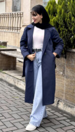 ترنچ کت بلند Zara رنگ بندی کد 1632 - Image 3