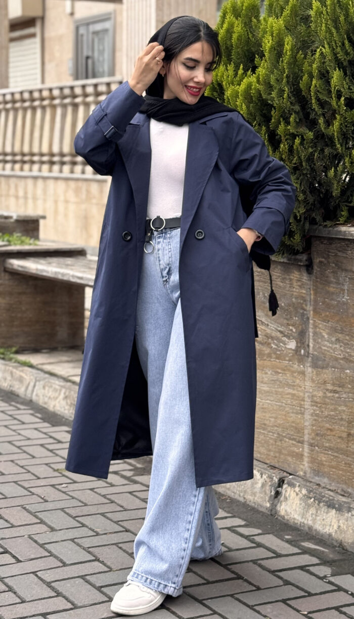 ترنچ کت بلند Zara رنگ بندی کد 1632 - Image 8