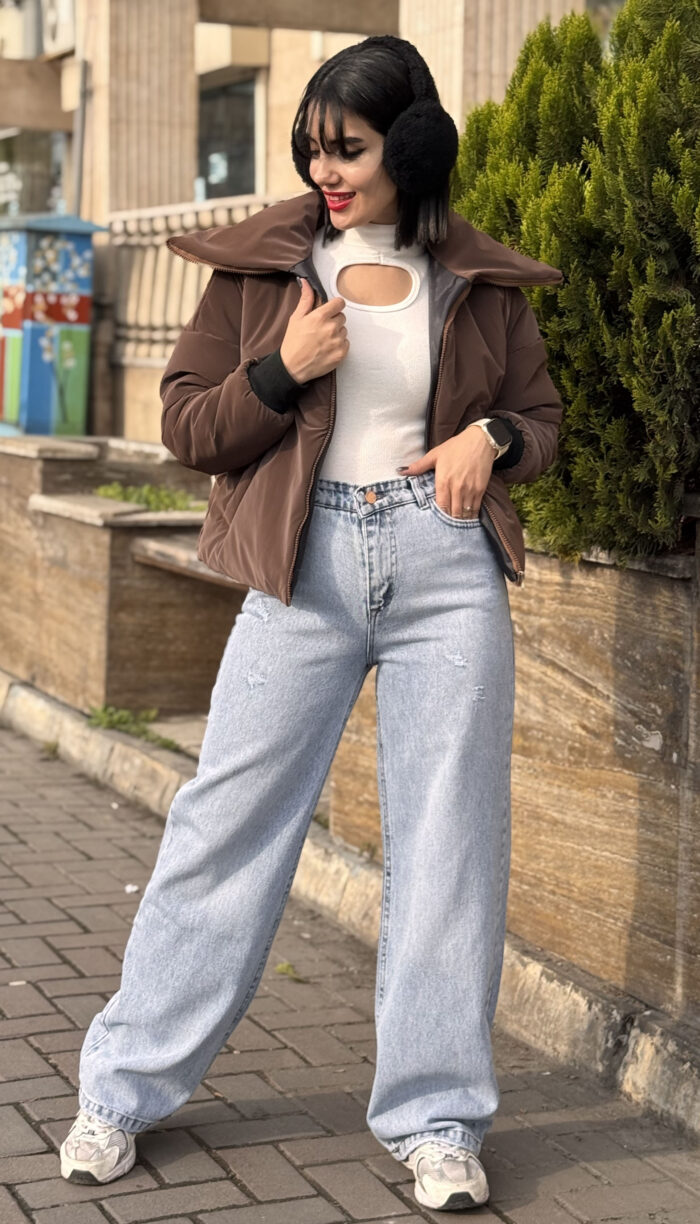 شلوار جین بگ آبی یخی کد 40587 - Image 3