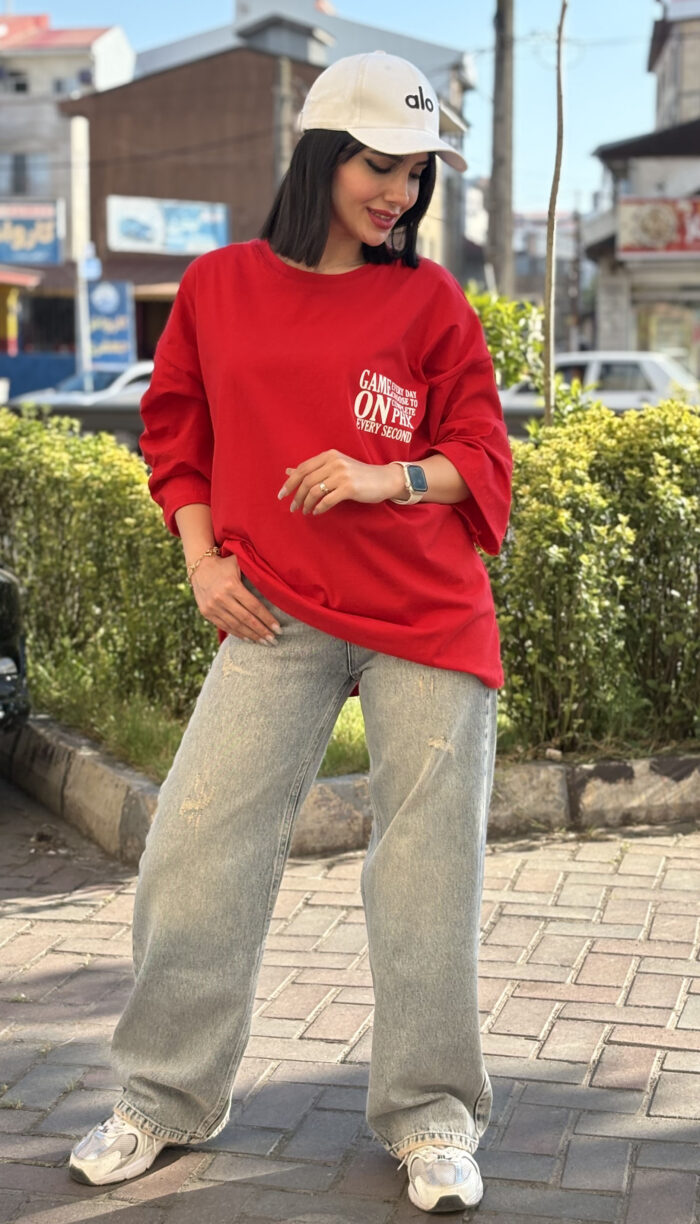 تیشرت باکسی طرح On کد 1652 - Image 11