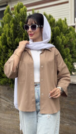 مانتو باکسی لینن تک جیب کد 1655 - Image 5