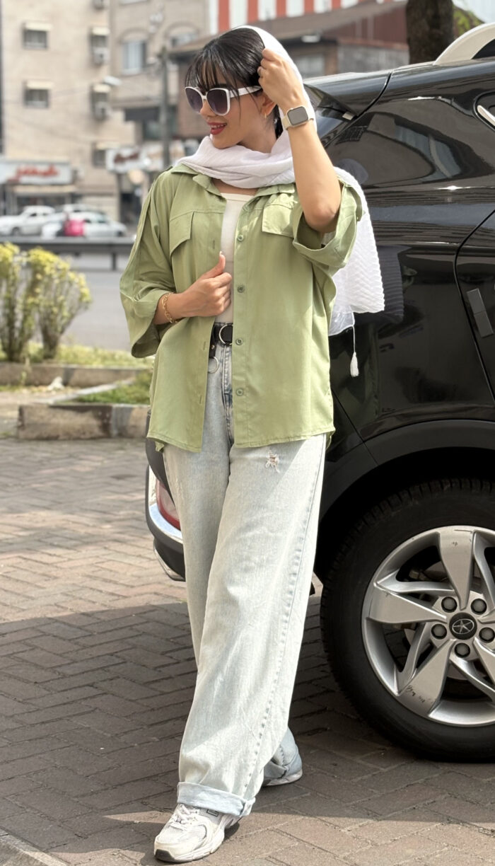 مانتو لینن دو قاپک کد 1656 - Image 2