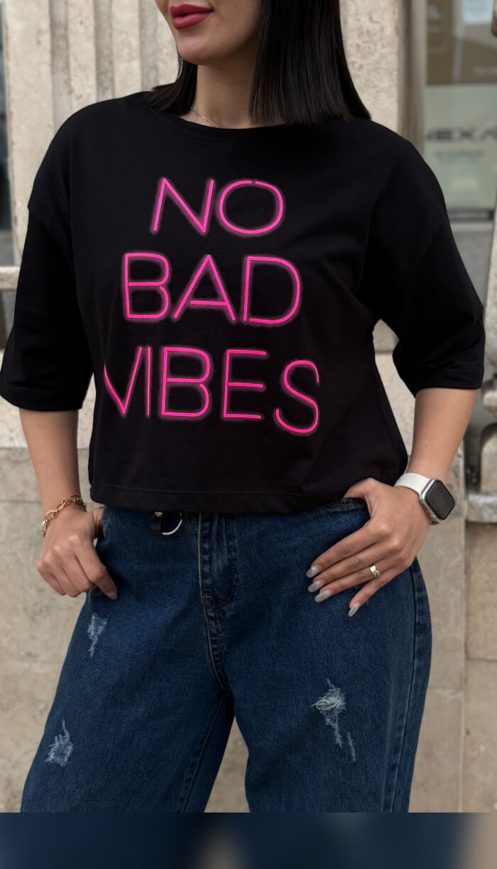 کراپ نخ و پنبه سوپر طرح No Bad Vibes کد 1660 - Image 2