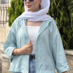 مانتو راه راه لینن آستین خرسی کد 1666