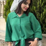شومیز گره ای پارچه ینزی کد 1674