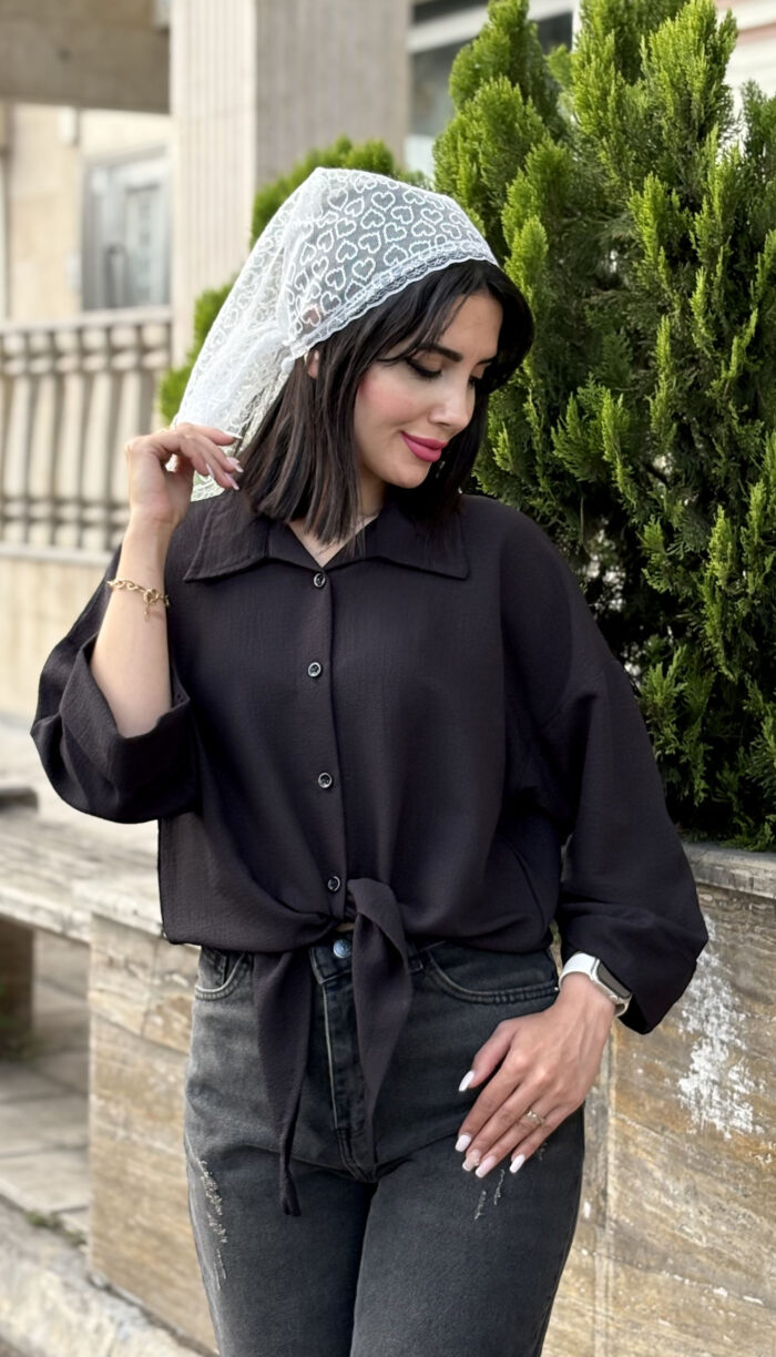 شومیز گره ای پارچه ینزی کد 1674 - Image 3