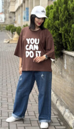 تیشرت باکسی خارجی You can Do it کمد 1680 - Image 5