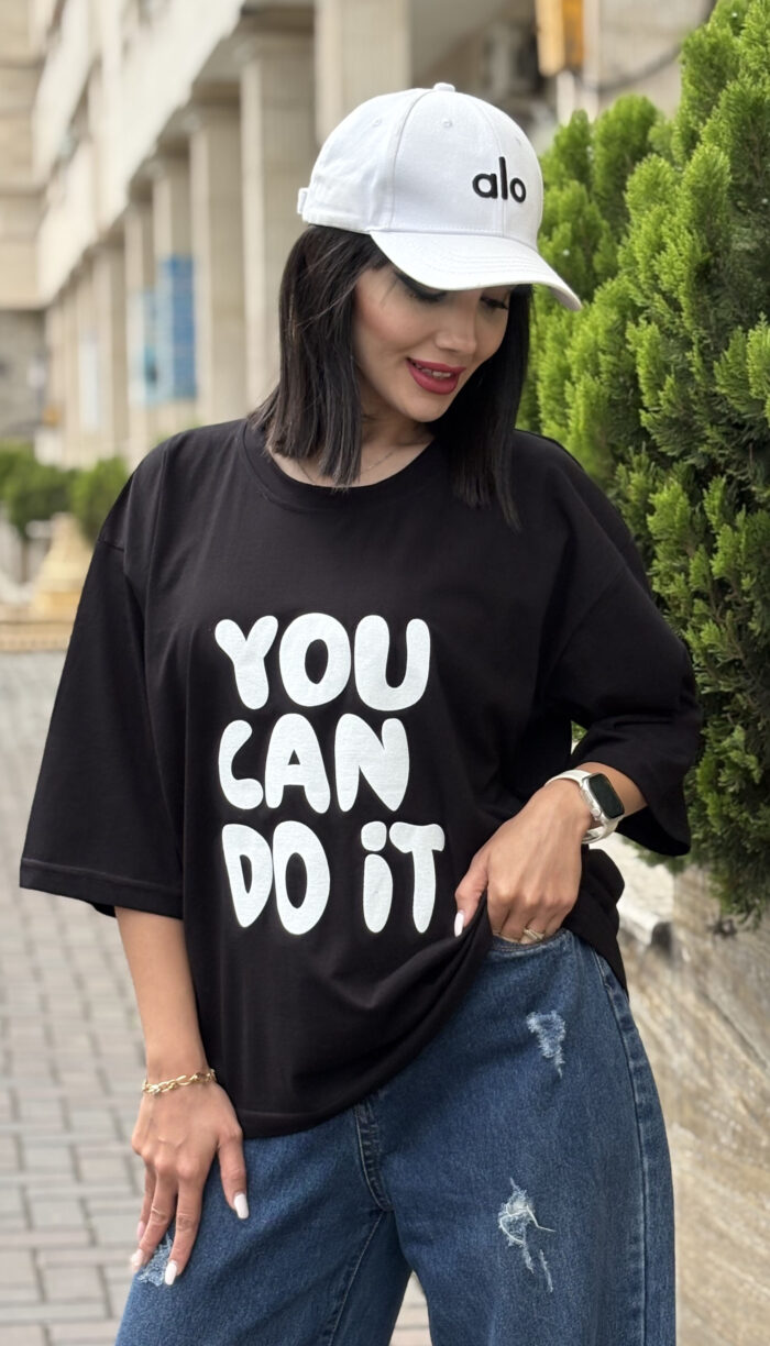 تیشرت باکسی خارجی You can Do it کمد 1680 - Image 8