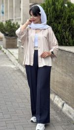 مانتو لینن قاپدار کد 1699 - Image 9