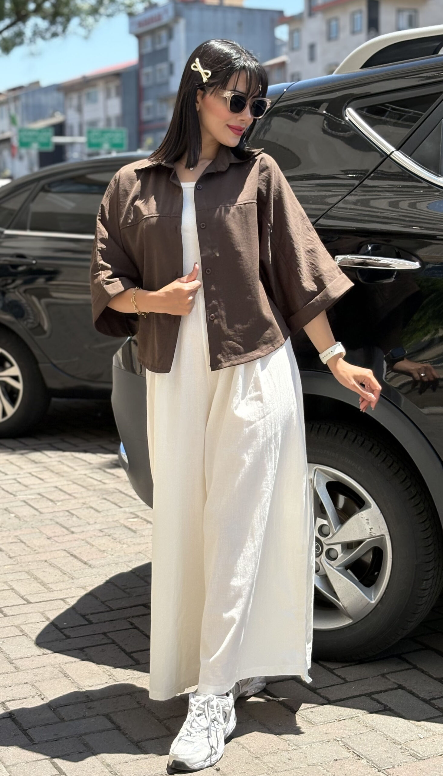 IMG_9547 شومیز باکسی سیلک کد 1696 - Image 1