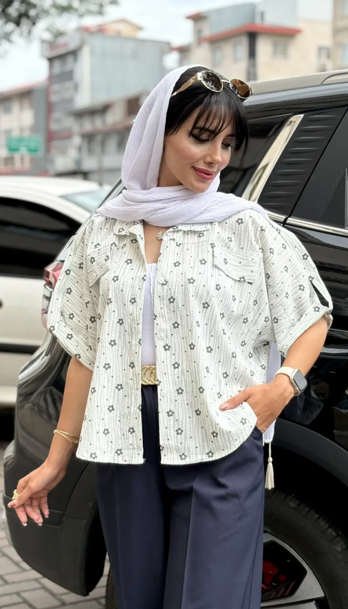 شومیز باکسی گل دار کد 1706 - Image 2