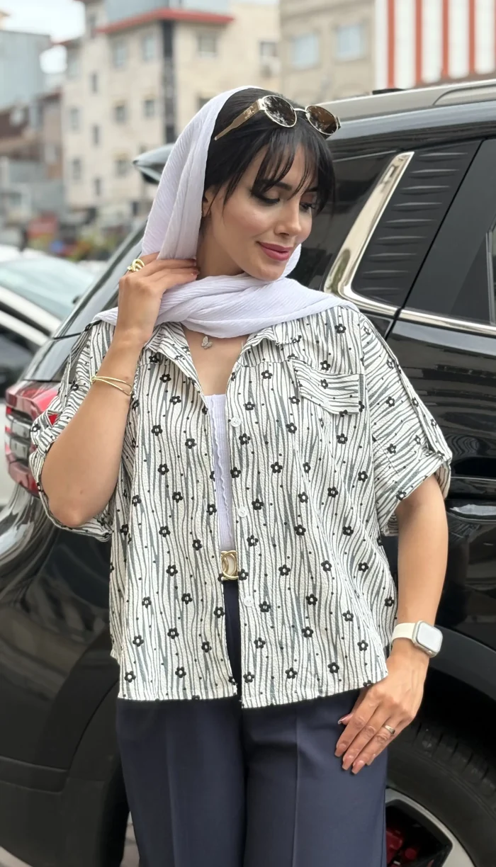 شومیز باکسی گل دار کد 1706 - Image 4