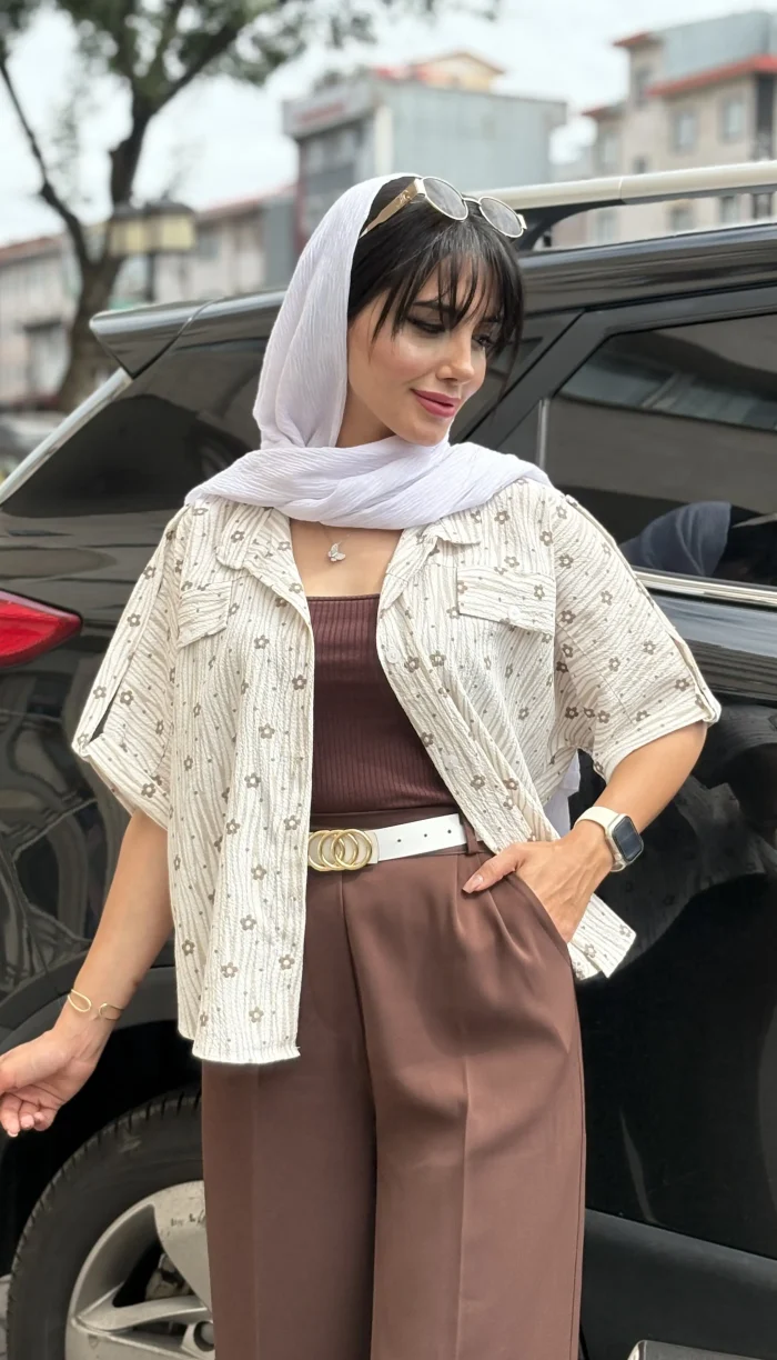 شومیز باکسی گل دار کد 1706 - Image 5
