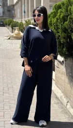 ست پولوشرت و شلوار ریزشی کد 1707 - Image 6
