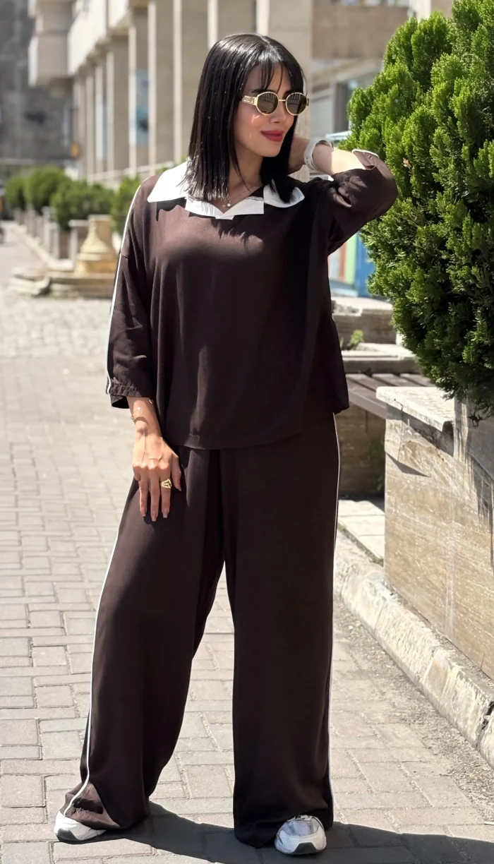 ست پولوشرت و شلوار ریزشی کد 1707 - Image 2