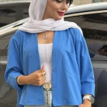 شومیز سیلک وارداتی تک جیب کد 1708