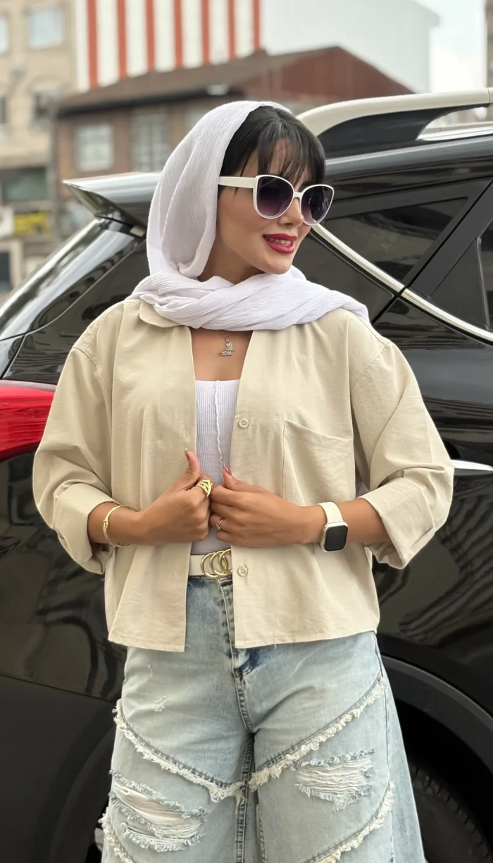 شومیز سیلک وارداتی تک جیب کد 1708 - Image 12