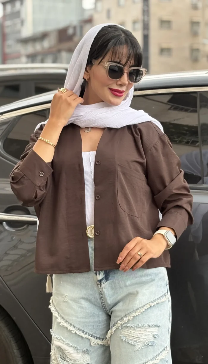 شومیز سیلک وارداتی تک جیب کد 1708 - Image 2