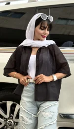 شومیز شیشه ای وارداتی کد 1709 - Image 4