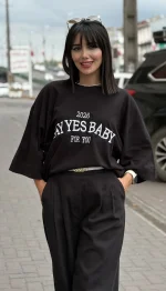 ست کتان وارداتی طرح Say Yes Baby کد 1711 - Image 11