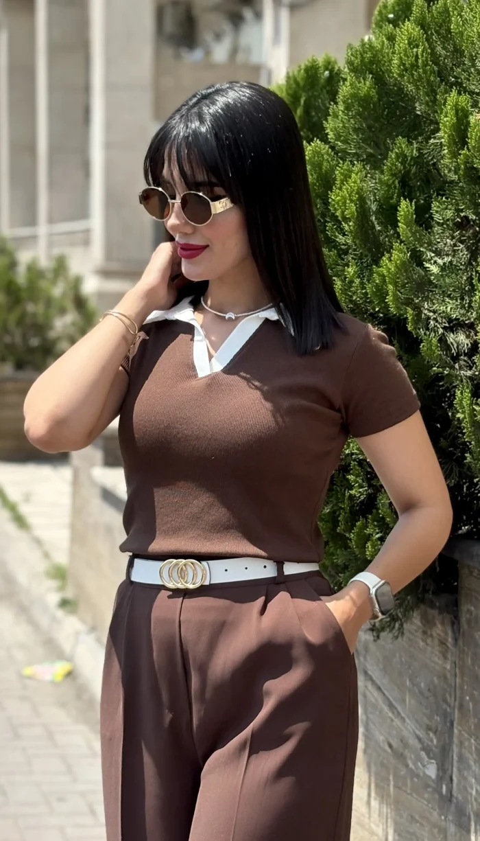 پولوشرت یقه سفید وارداتی کد 1712 - Image 4