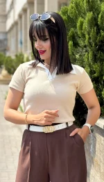 پولوشرت یقه سفید وارداتی کد 1712 - Image 5