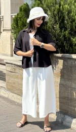 شومیز لینن باکسی طرح پارمیدا کد 1733 - Image 5